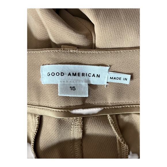 Good American shorts Luxe suiting trouser shorts brown size 15 - Picture 3 of 5